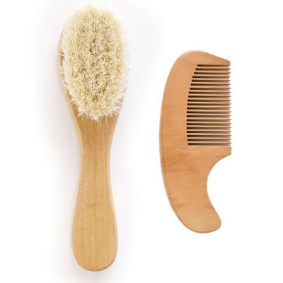 Amazon Hot Selling Comfortable soft pure goat bristle kids hair cleaning brush for Infantile tardiness