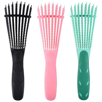 2020 Amazon hot sale pravite label eight free moving arms octopus wet hair fast drying 8 rows detangle hair brush