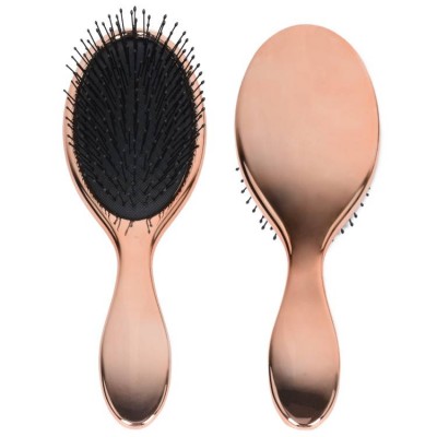 New arrival China hot selling private label plastic rose gold custom logo electroplating paddle air cushion hair brush